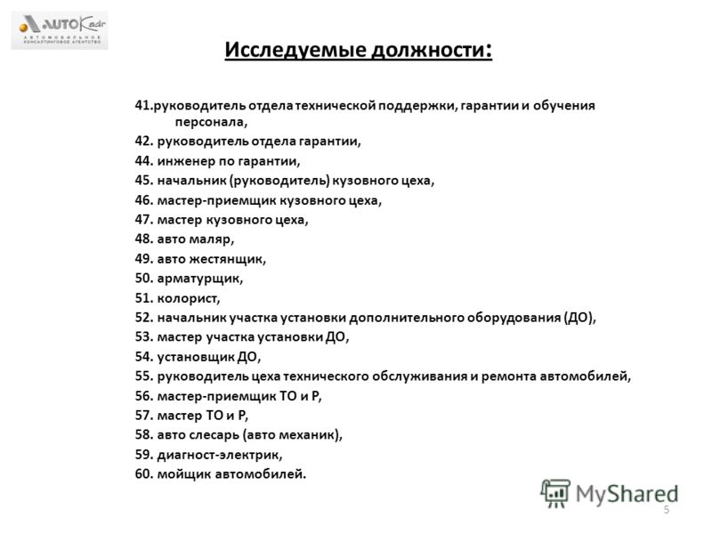 Вакансии приемщик автомобилей