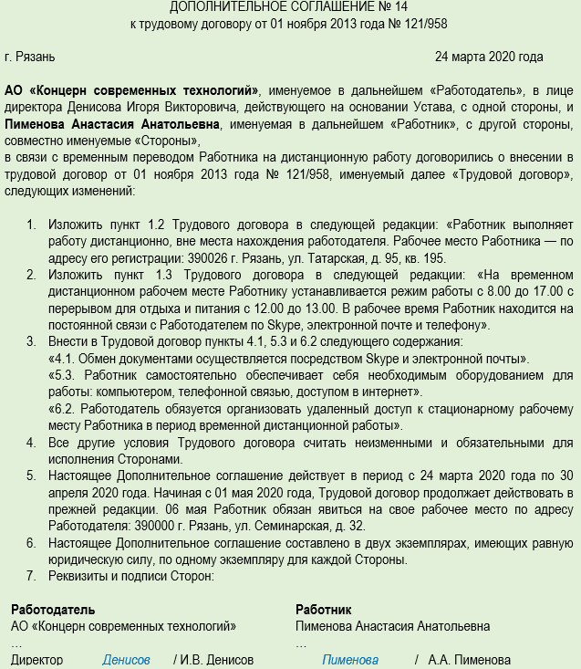 Дополнительное соглашение к трудовому договору при реорганизации в форме присоединения образец