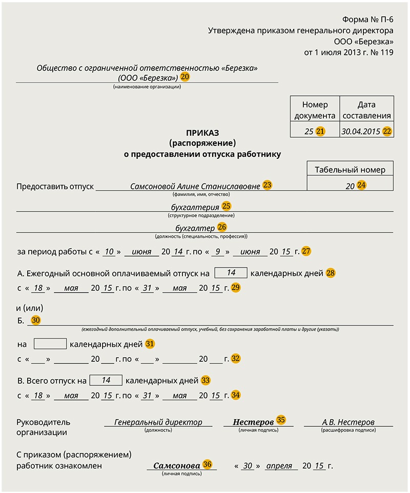 Уведомление об отпуске за сколько дней до отпуска образец