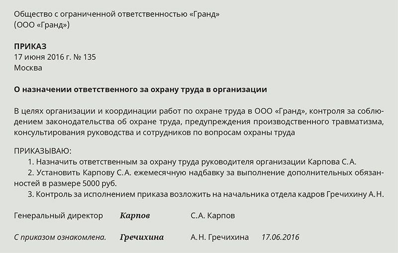 Приказ о возложении обязанностей директора школы на время отпуска образец