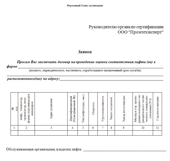 Как правильно написать заявку на приобретение товара образец