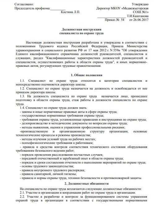 Должностная инструкция ответственного за соблюдение санитарного законодательства в школе образец