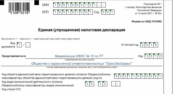 Образец заполнения единая упрощенная налоговая декларация единая упрощенная налоговая декларация