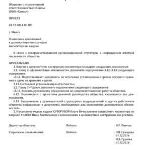 Инструкция дополнение. Приказ о внесении изменений в должностную инструкцию. Приказ о внесении изменений в должностную инструкцию образец. Форма приказа о внесении изменений в должностную инструкцию образец. Образец внесения изменений в должностную инструкцию образец.