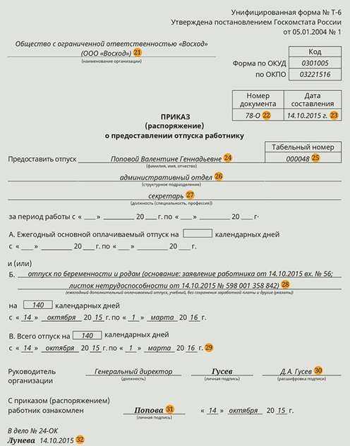 Как в 1с оформить отпуск по беременности и родам