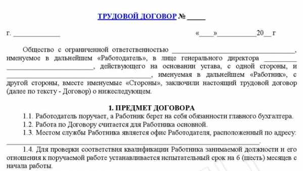 Эффективный трудовой договор образец в медицинскую организацию